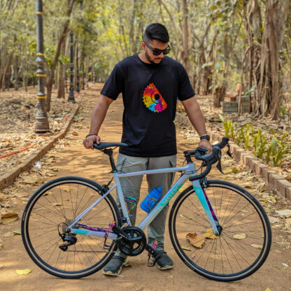 Calyz Black T-shirt with Colorful Cycle Cassette Hub - Image 2